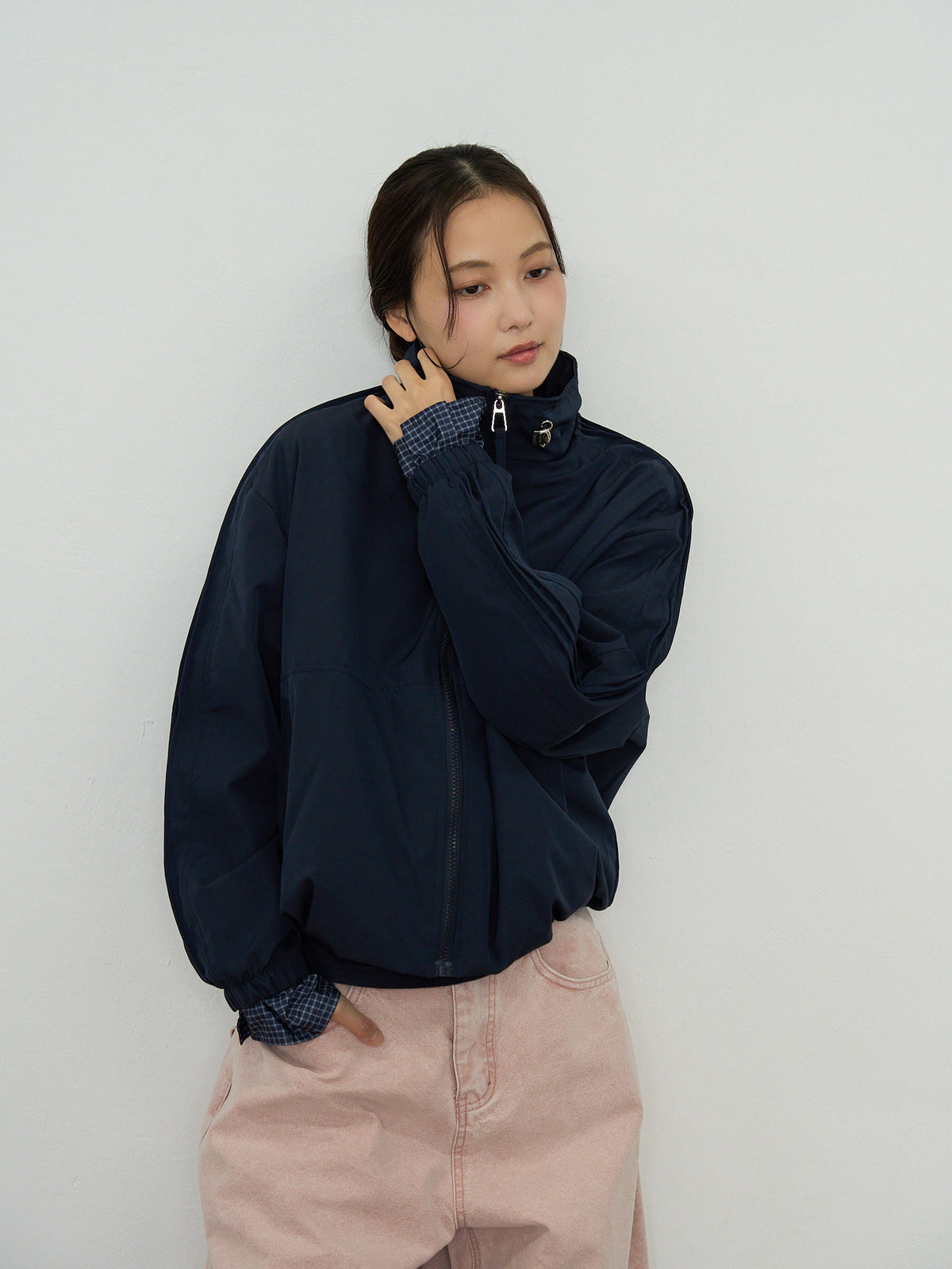 stand collar blouson