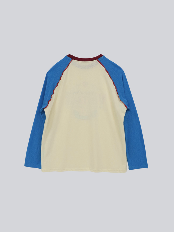 vintage raglan print long  tee