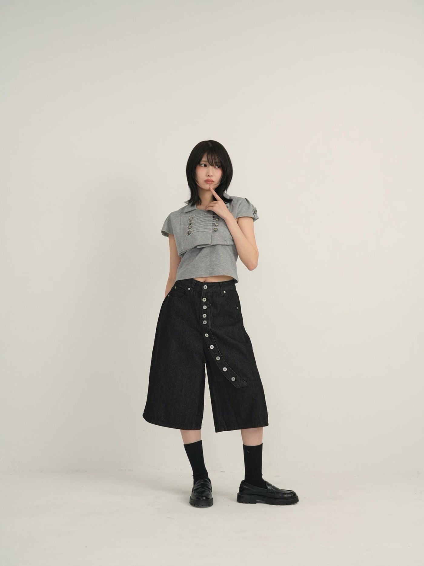 double button short jacket