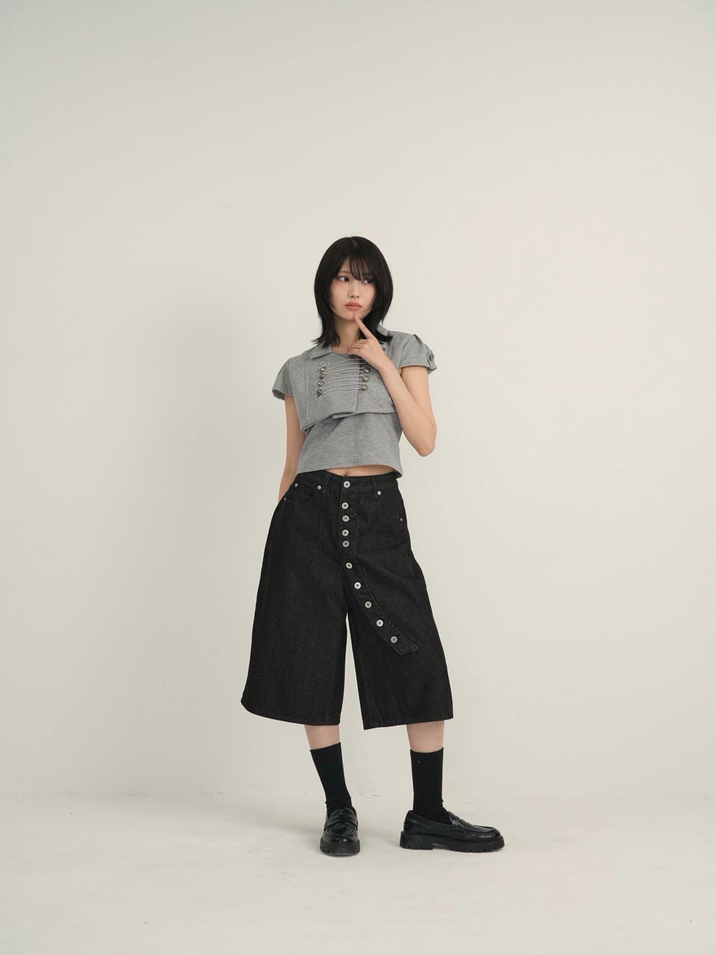 double button short jacket
