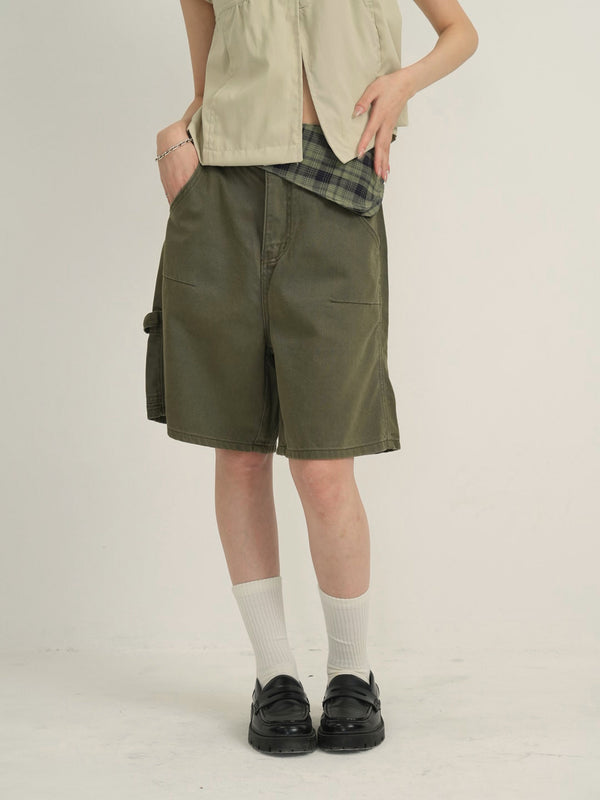 waist check cargo half pants