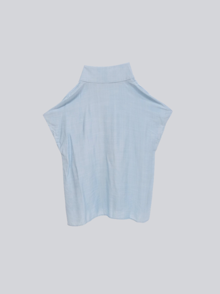 cotton linen stand collar shirt