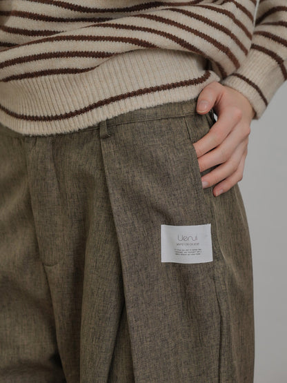 pleated wide leg trousers