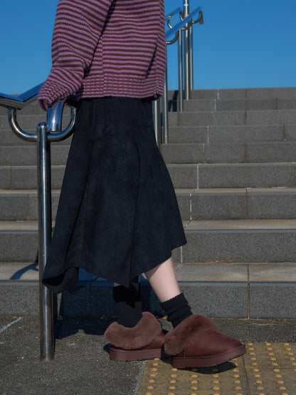 suede asym skirt