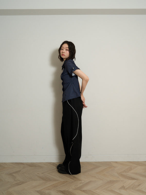 stitch line wide pants