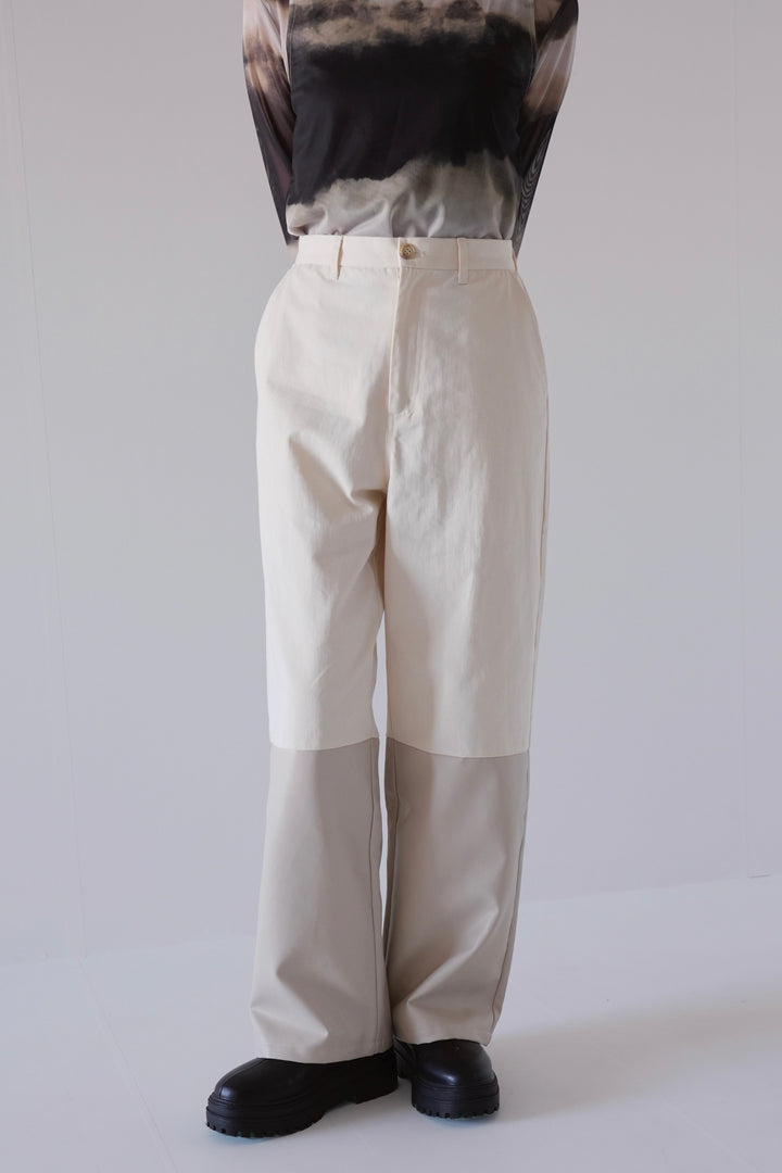 fake leather switching pants
