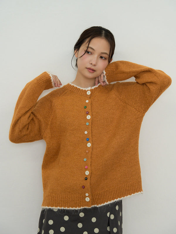 color button knit cardigan
