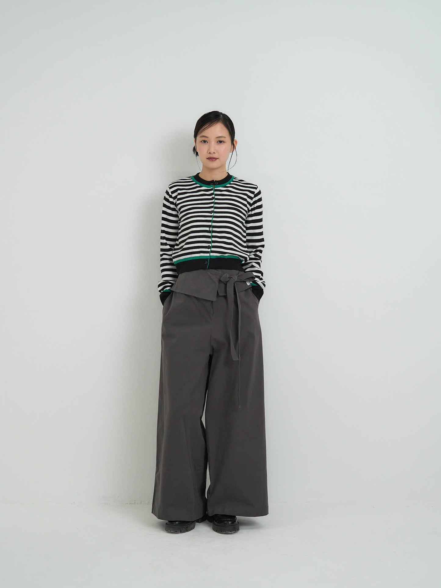 wrap layer wide pants