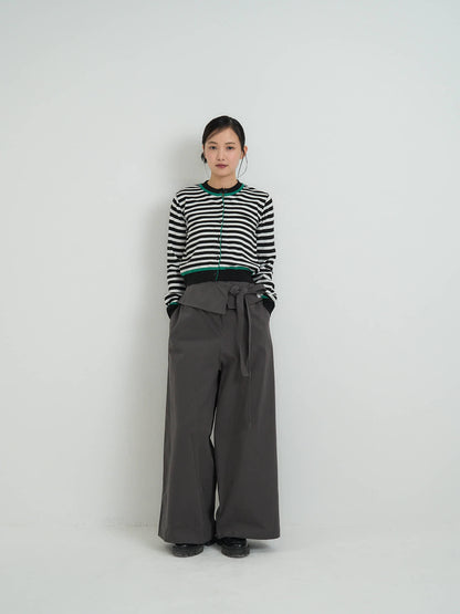 wrap layer wide pants