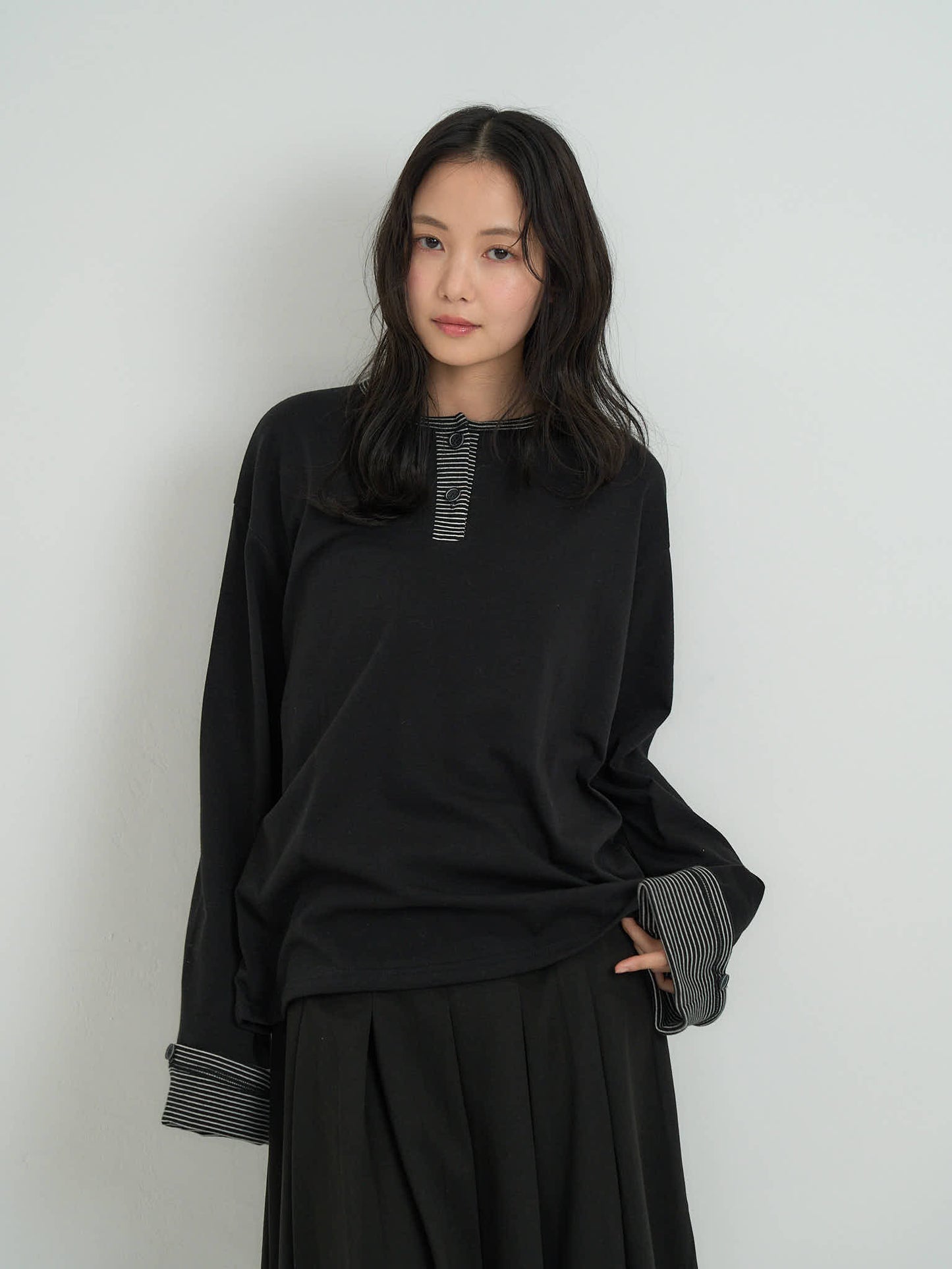 border henley long sleeve tee