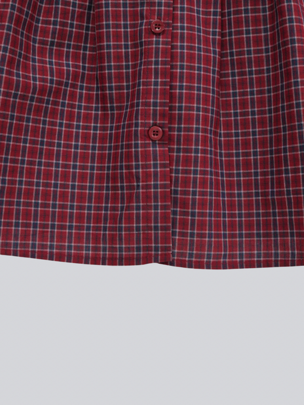 doll collar plaid blouse