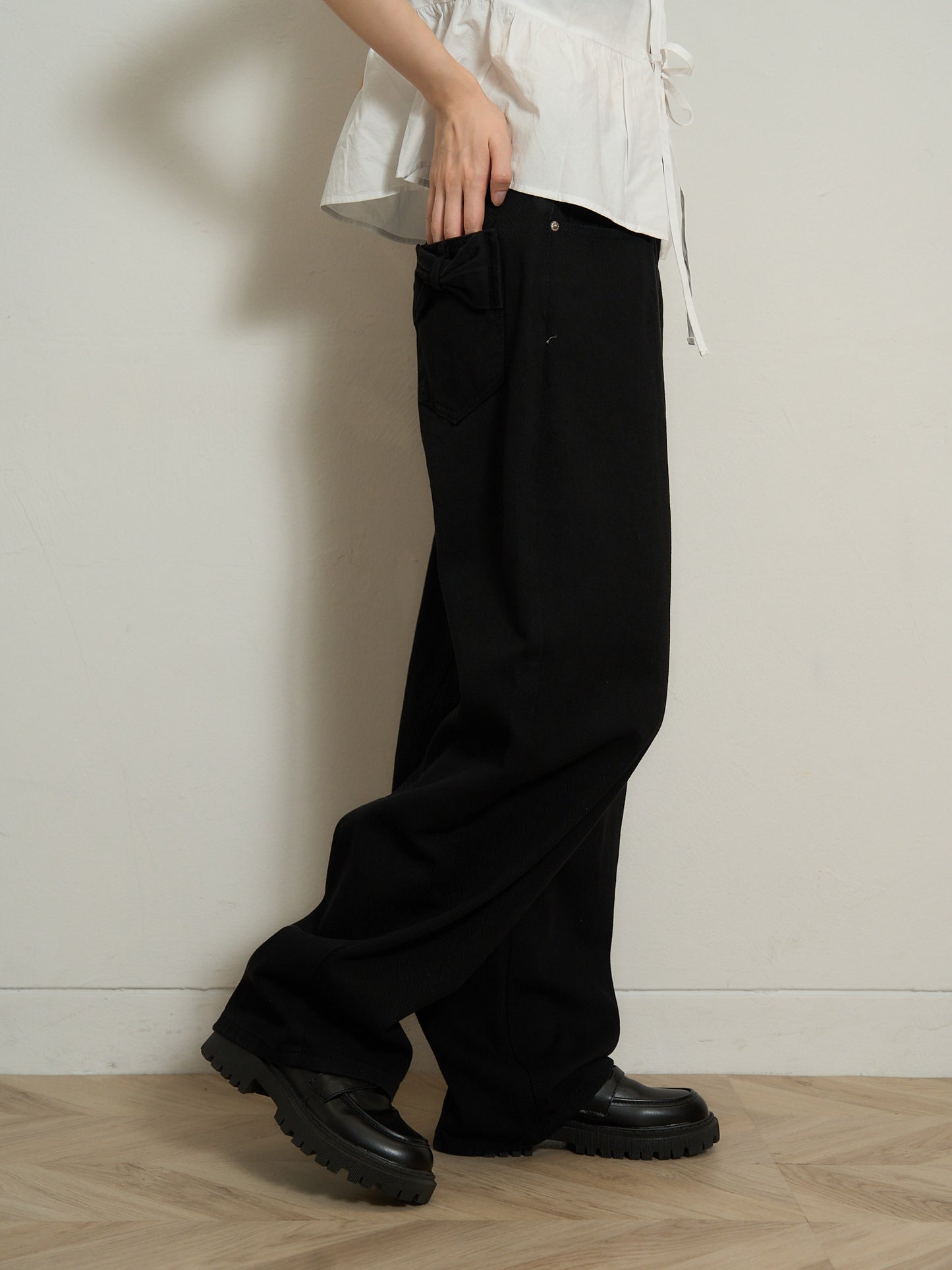 ribbon pocket pants