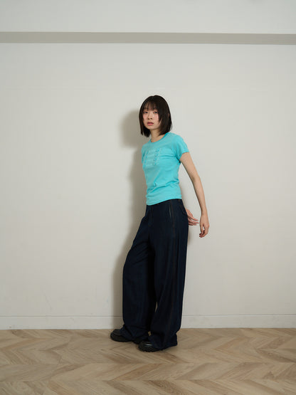 highwaist wide denim pants