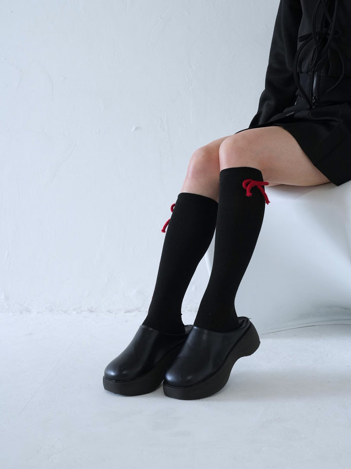 【 10月上旬発送予定 】knee-high ribbon socks