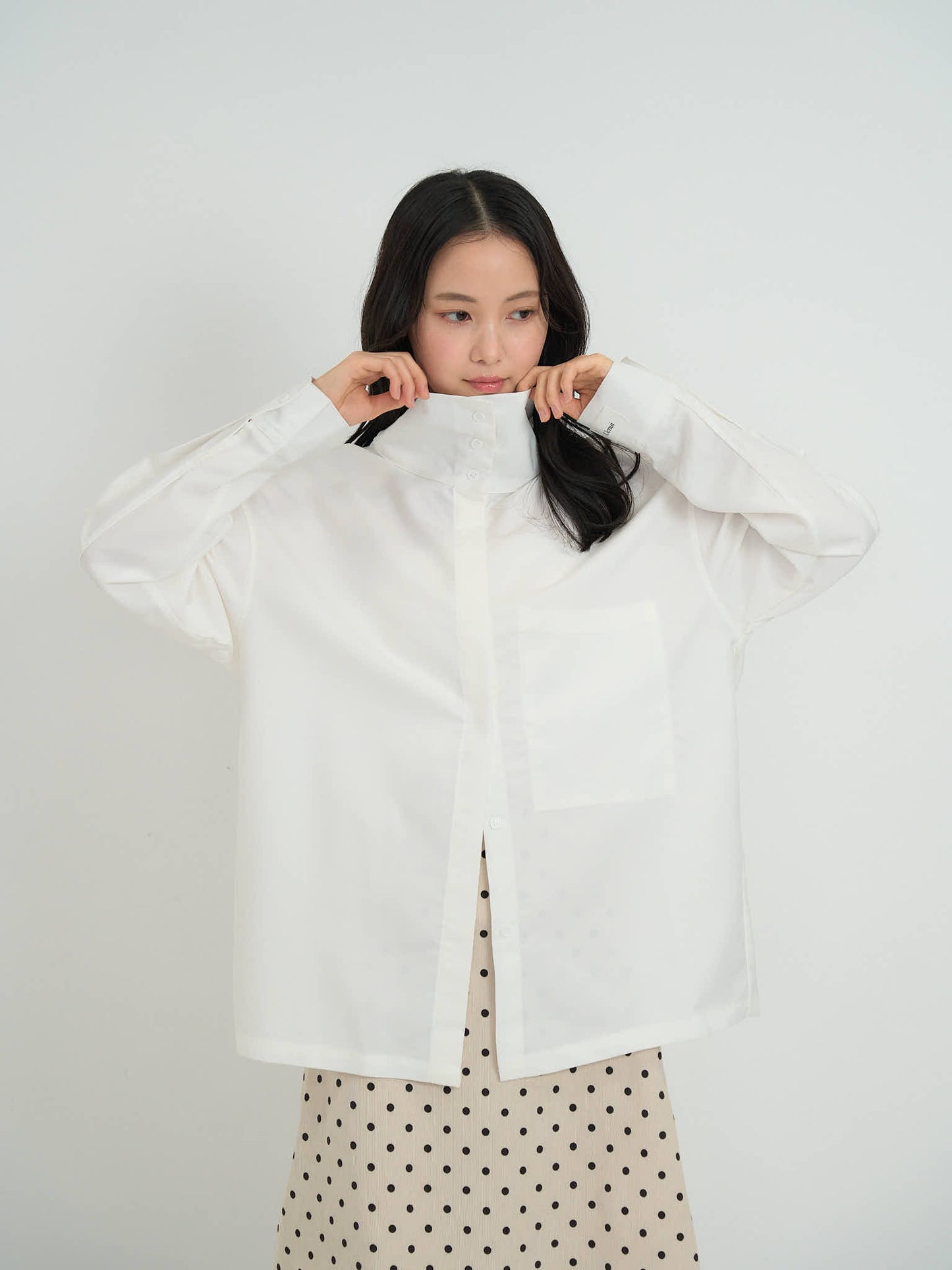 stand collar oversize shirt