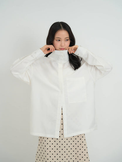 stand collar oversize shirt