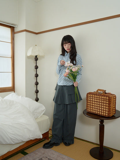 soft plaid cropped shirt