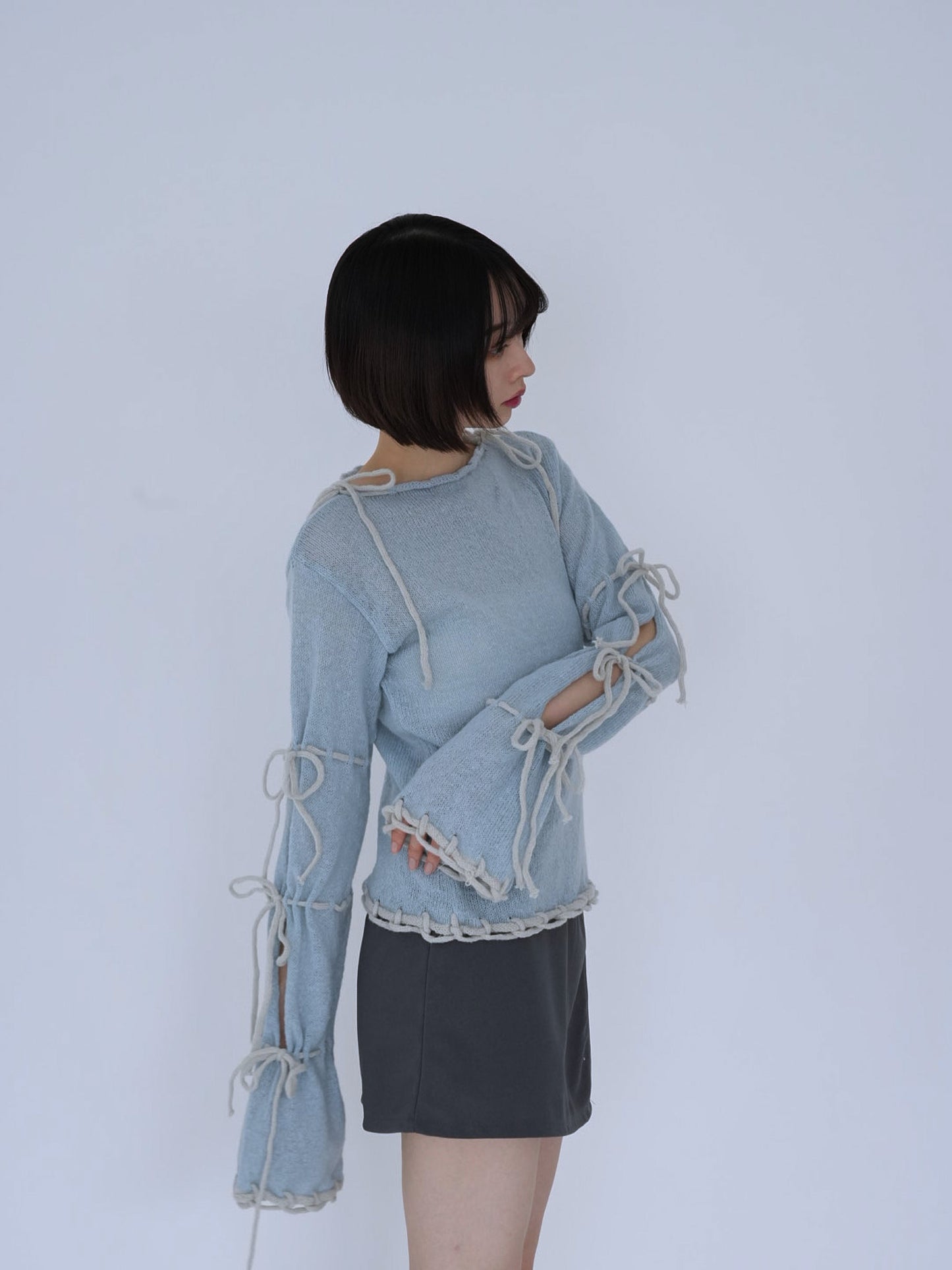 ribbon detail knit top