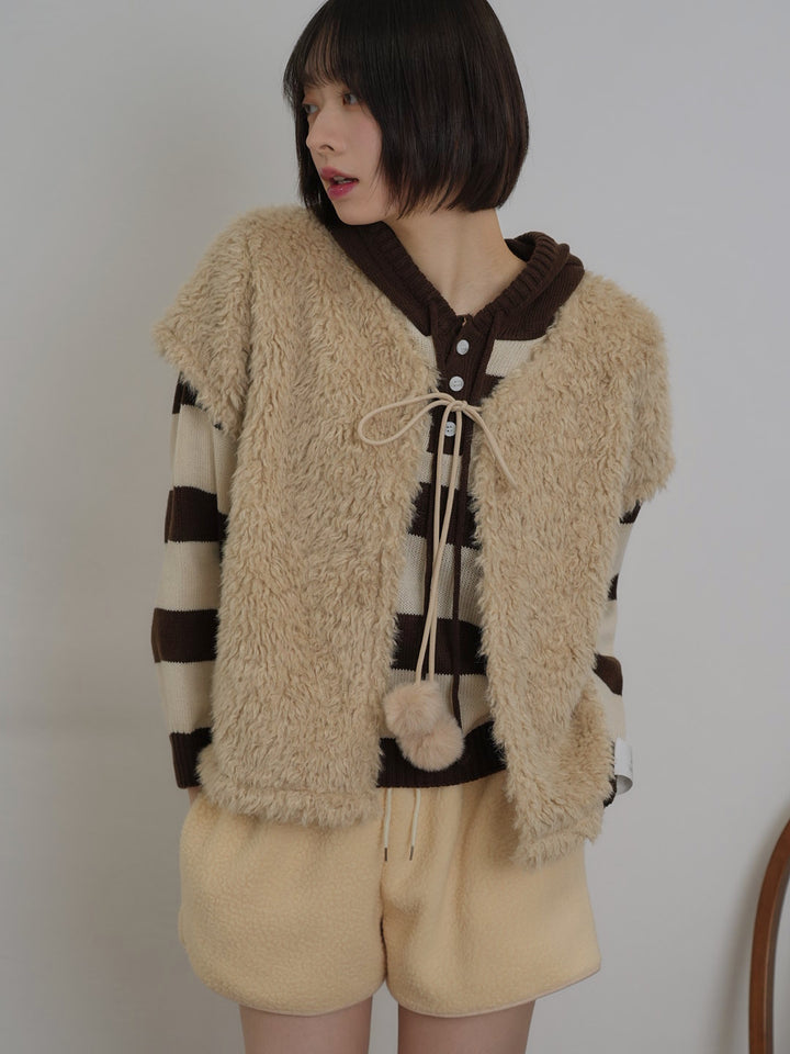 fur knit vest【 1/15 19時発売 】