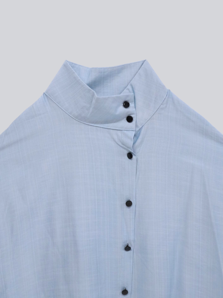 cotton linen stand collar shirt