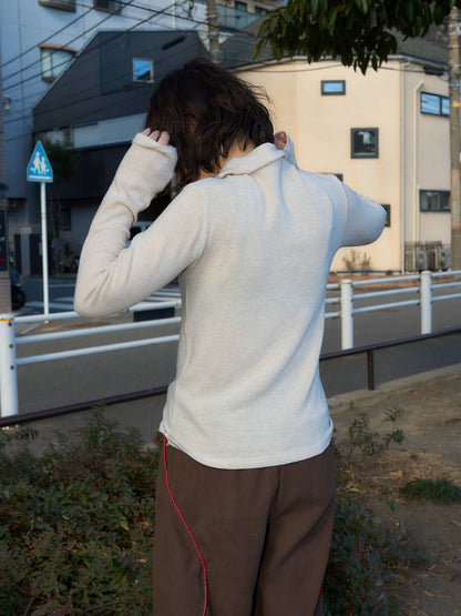 button high neck knit