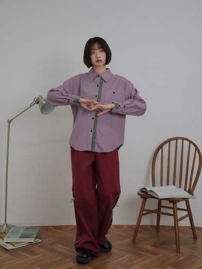 stitch line wide pants