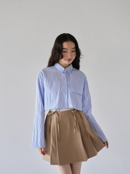 wrinkle cropped shirt