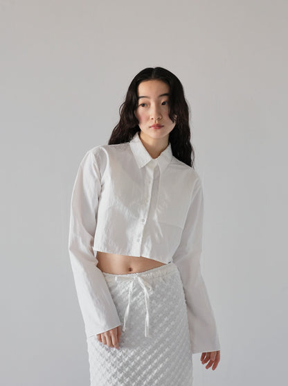 wrinkle cropped shirt