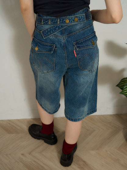 denim bermuda pants