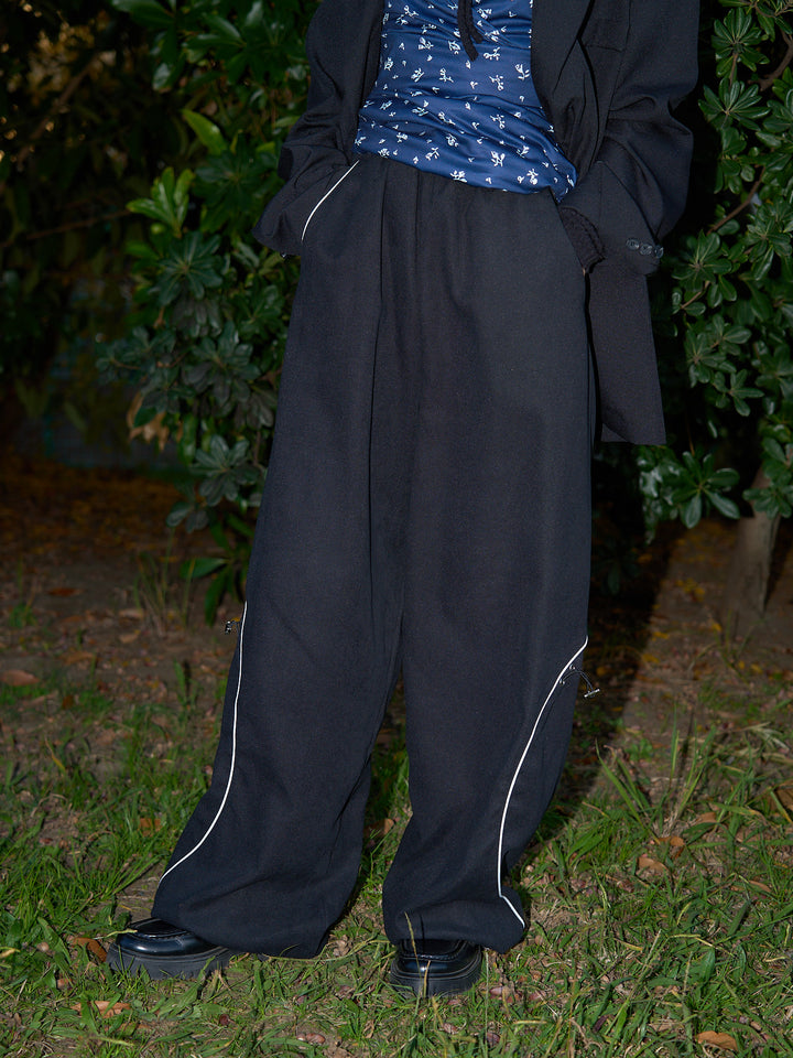 stitch line wide pants