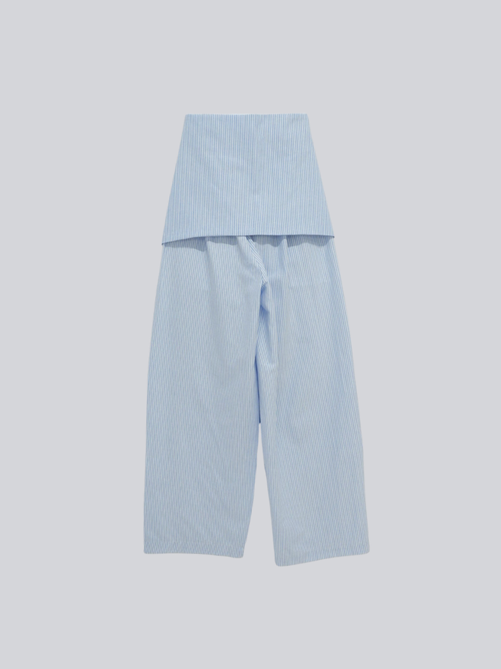 waist ribbon wide pants