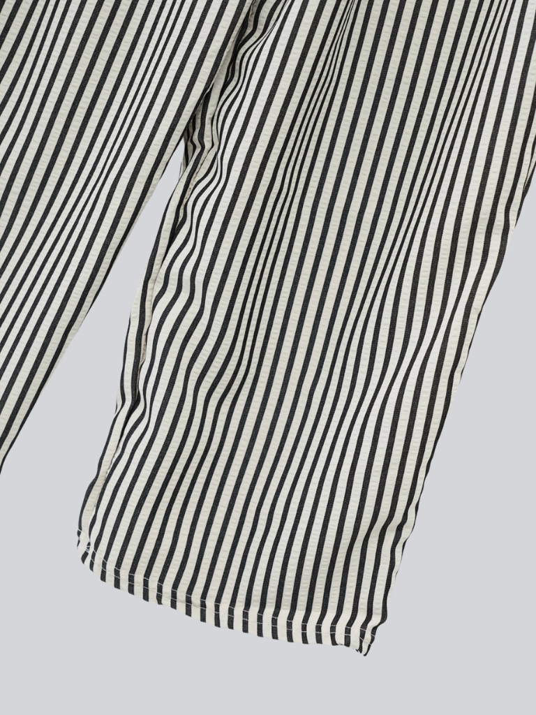 striped drawstring wide pants