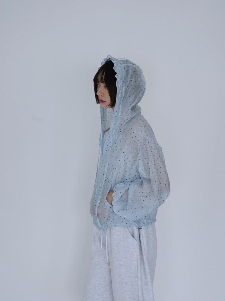 【8月26日発送予定】frill sheer hoodie