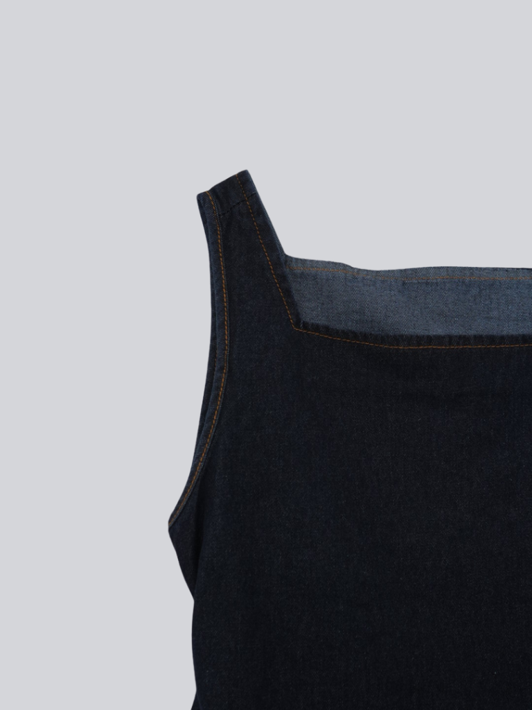 square neck denim top
