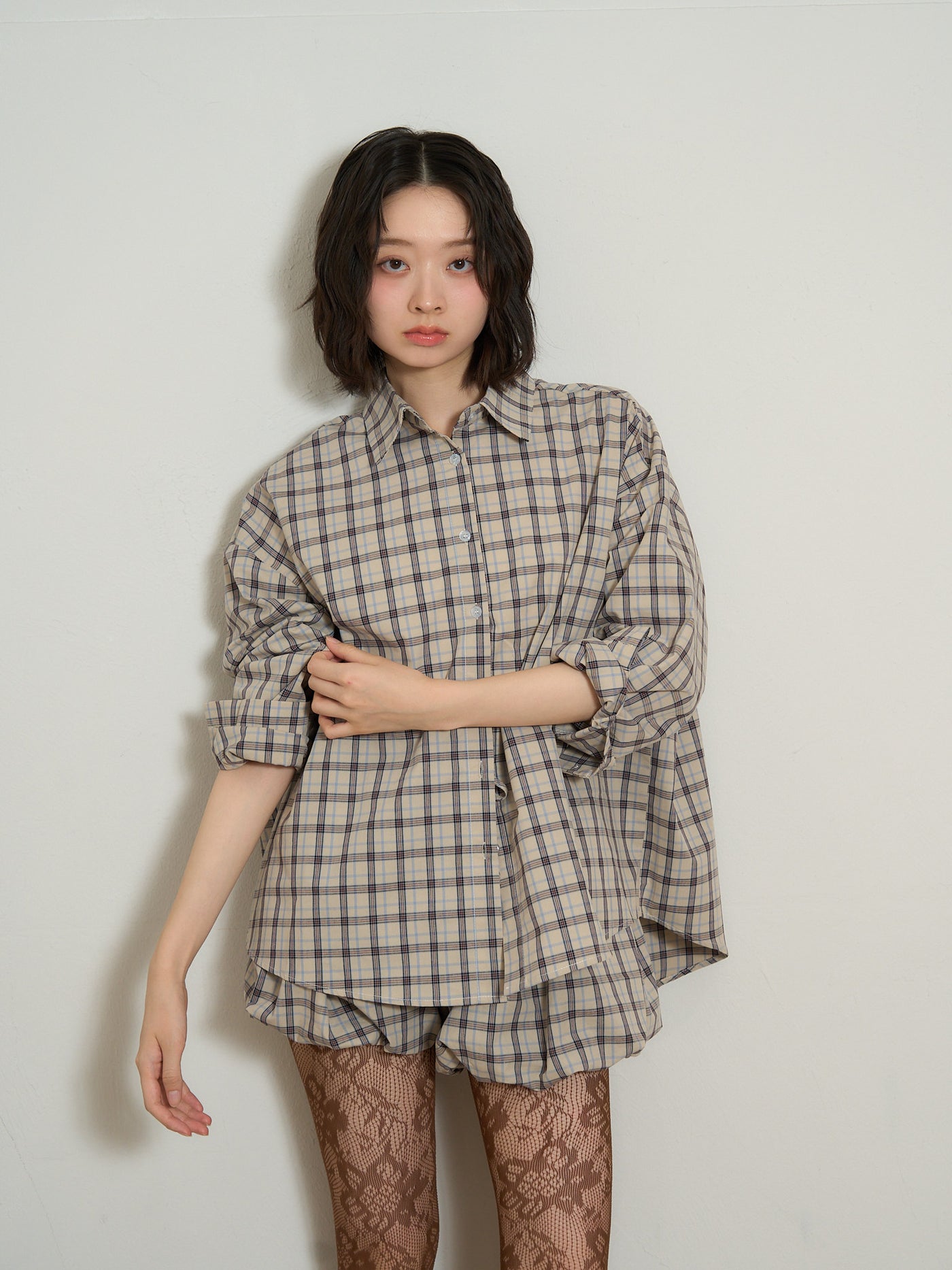 check shirt set