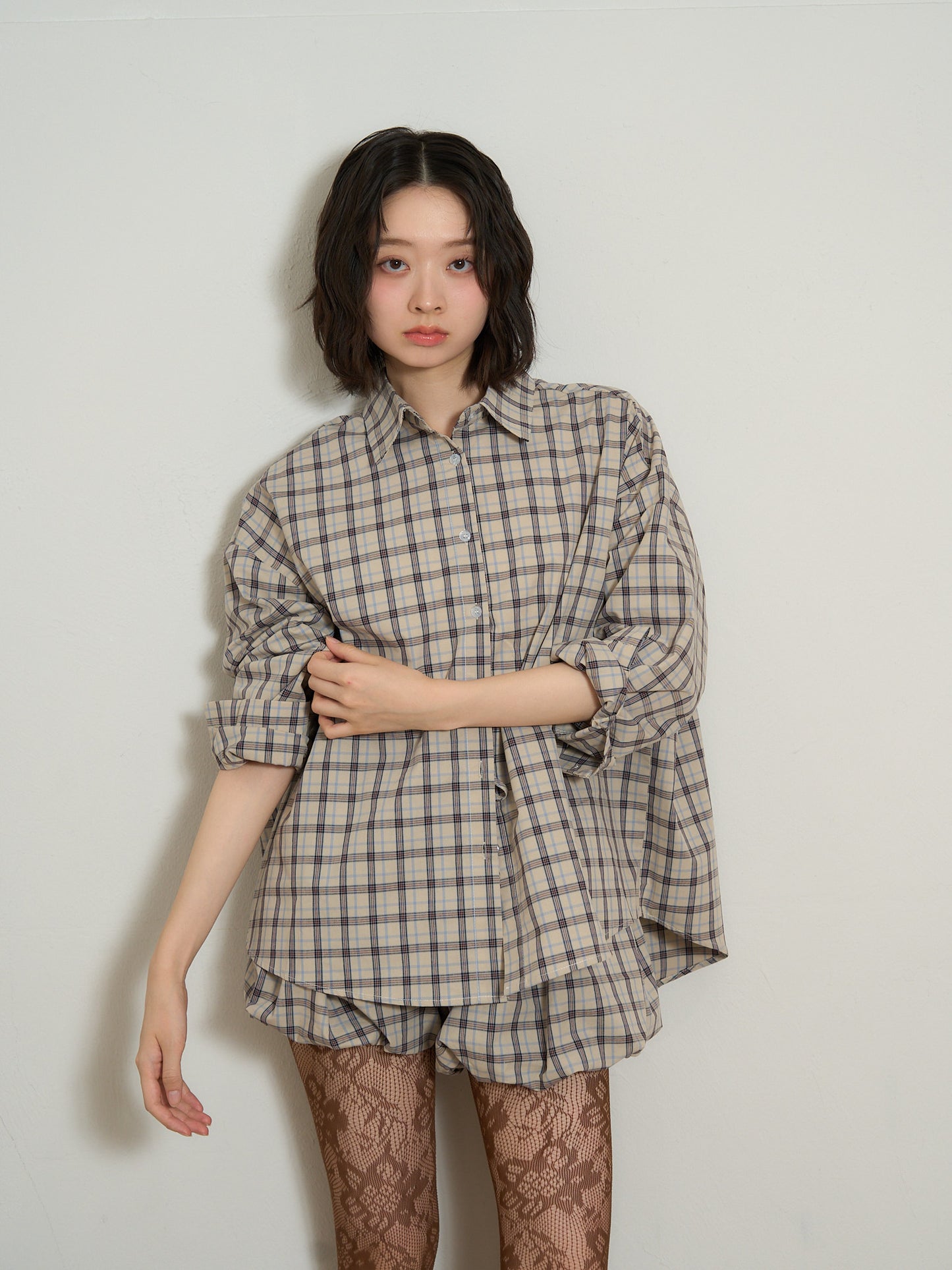 check shirt set