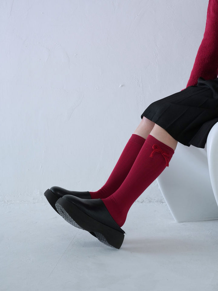 【 10月上旬発送予定 】knee-high ribbon socks