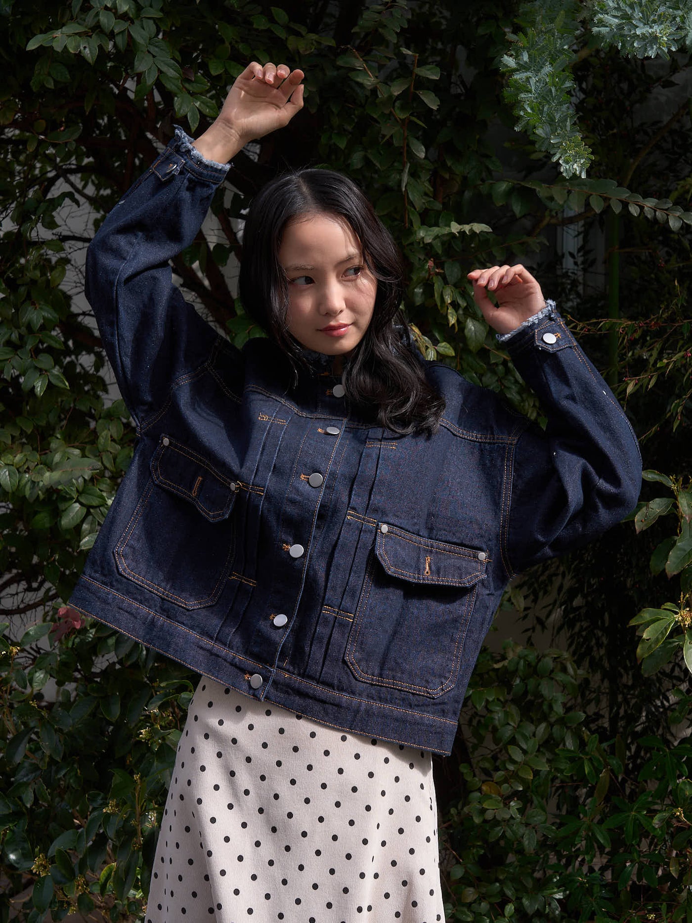 フリンジ デニムジャケット 大人カジュアル レディース Uenui