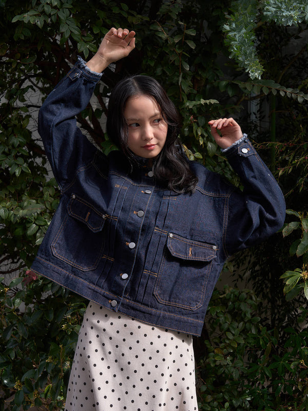 フリンジ デニムジャケット 大人カジュアル レディース Uenui