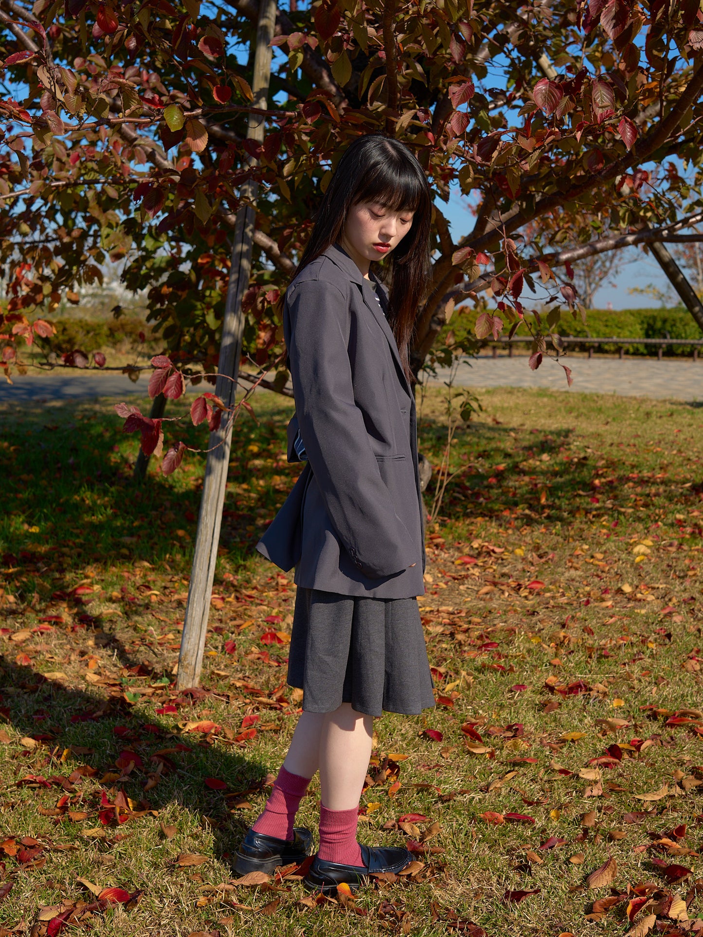 classic midi pleated skirt