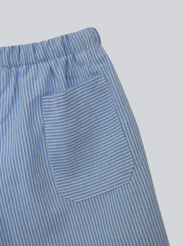 lace hem stripe shorts