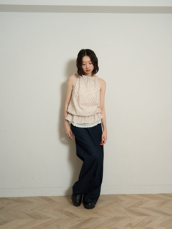 check lace cami
