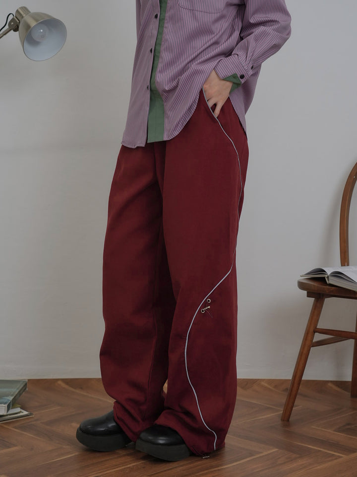 stitch line wide pants