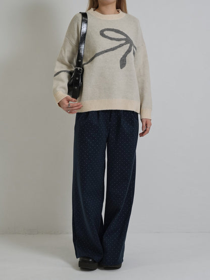 flow diagonally ribbon knit