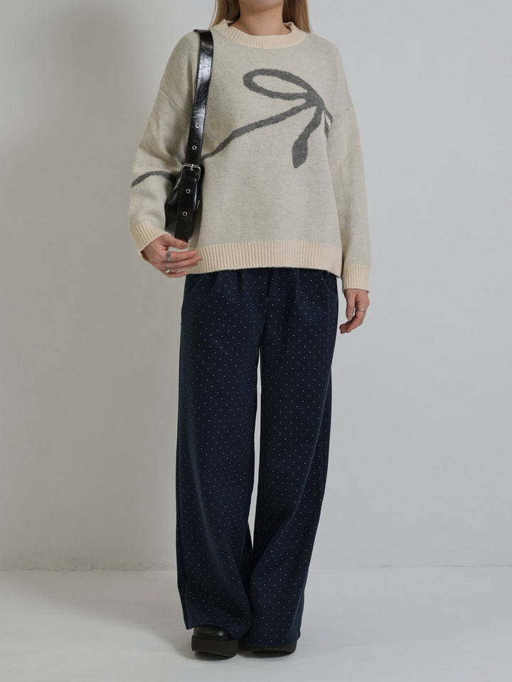 flow diagonally ribbon knit