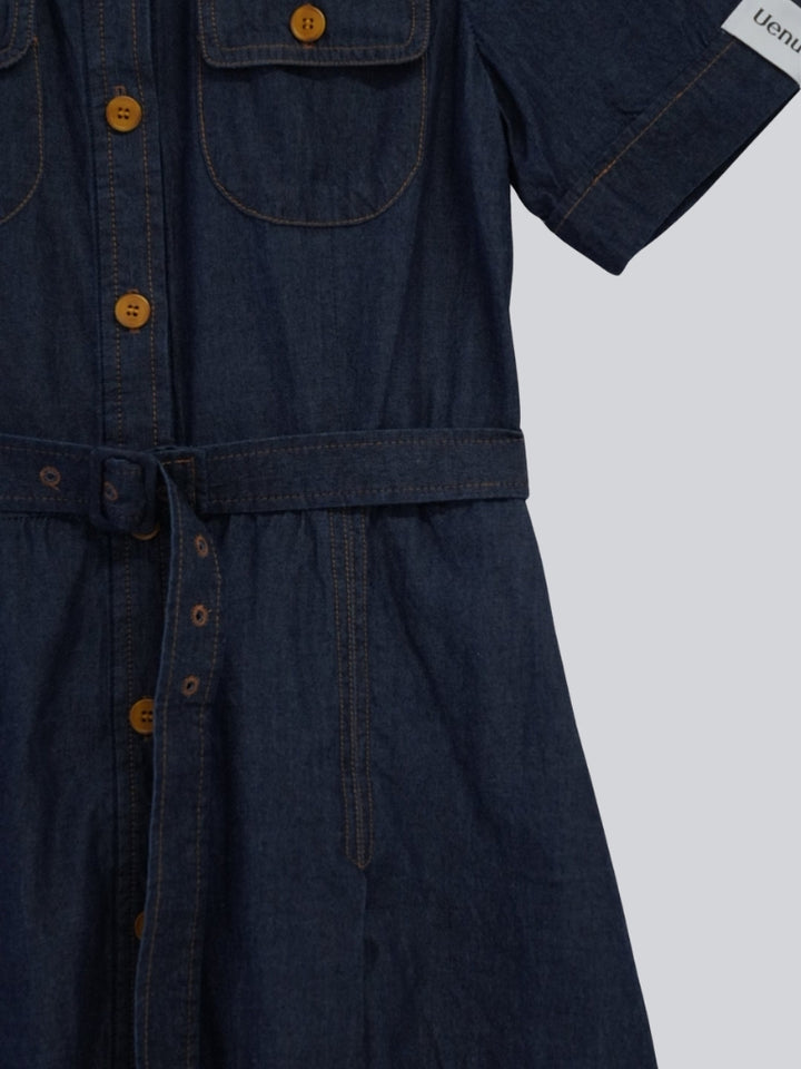 belted denim shirt dress