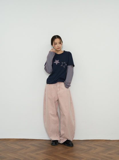 star border layered long sleeve tee
