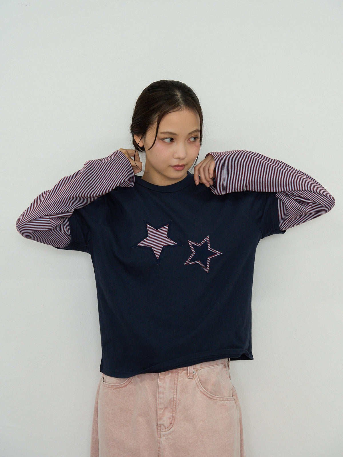 star border layered long sleeve tee