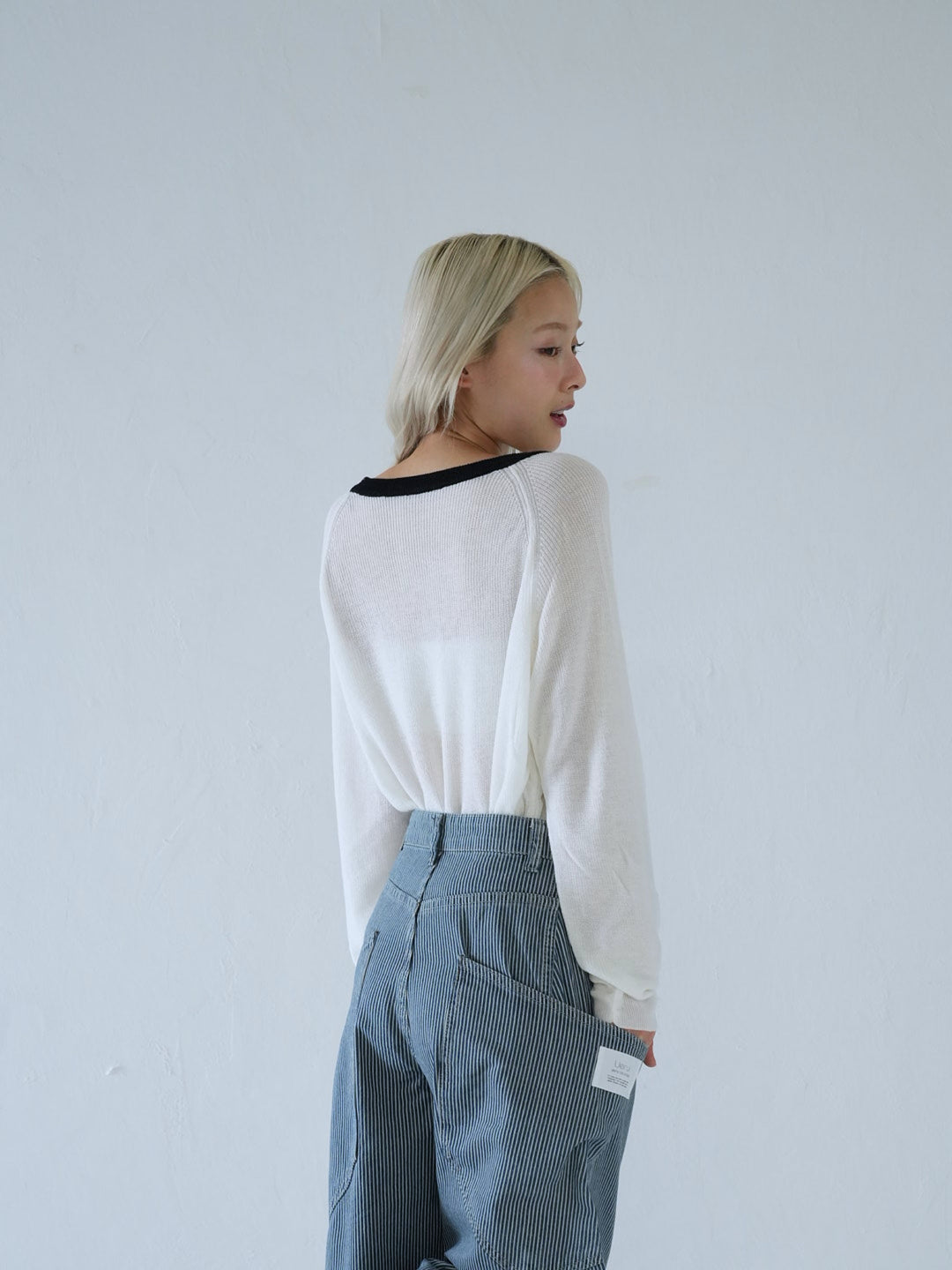 【 10月上旬発送予定 】contrast trim rib knit top