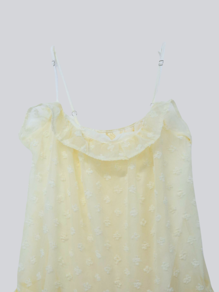 dot chiffon tiered dress